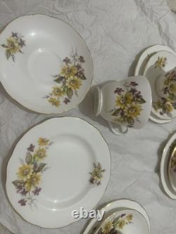 Vintage Duchess Floral Cup Saucer w Gold Trim' Susie' 406 Bone China England