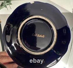 Vintage Echt Kobalt J. K. W. Gold Bavaria Demitasse Cups & Saucers- 11 pieces +lid