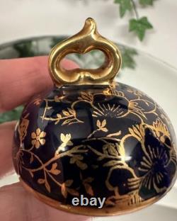 Vintage Echt Kobalt J. K. W. Gold Bavaria Demitasse Cups & Saucers- 11 pieces +lid