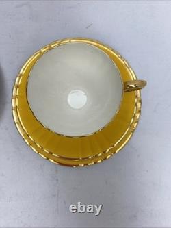 Vintage Edwardian Bone China 22 kt Gold Harlequin Trios Plus Spares bundle