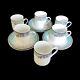 Vintage Espresso 24 Ct Gold Coffee Cups Saucers 6 Sets Turquoise 3 Oz