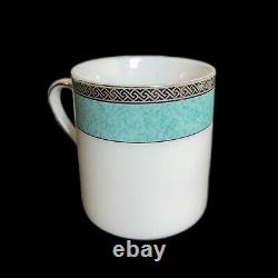 Vintage Espresso 24 CT Gold Coffee Cups Saucers 6 Sets Turquoise 3 Oz