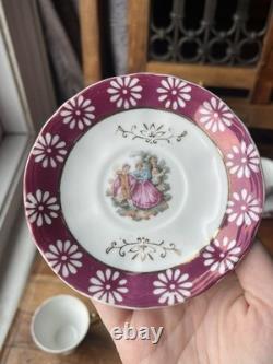 Vintage Fine China Japan Red, White & Gold Tea Set