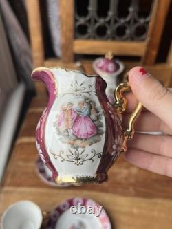 Vintage Fine China Japan Red, White & Gold Tea Set