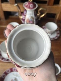 Vintage Fine China Japan Red, White & Gold Tea Set