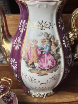 Vintage Fine China Japan Red, White & Gold Tea Set