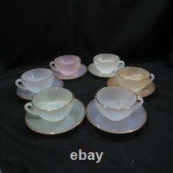 Vintage France Arcopal Opale Cups & Saucers Set 6