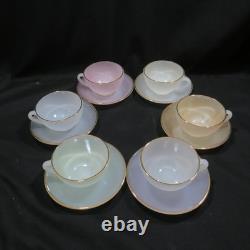 Vintage France Arcopal Opale Cups & Saucers Set 6