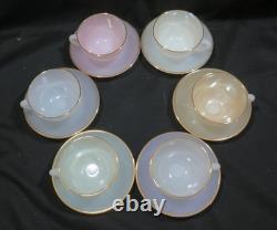 Vintage France Arcopal Opale Cups & Saucers Set 6