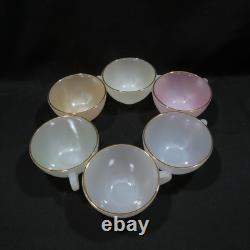 Vintage France Arcopal Opale Cups & Saucers Set 6