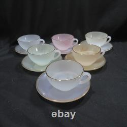 Vintage France Arcopal Opale Cups & Saucers Set 6