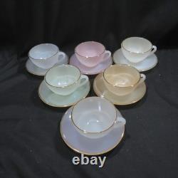 Vintage France Arcopal Opale Cups & Saucers Set 6