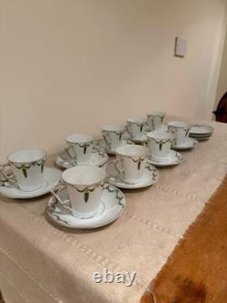 Vintage Fürstenberg Porcelain Tea Cup & Saucer Set Elegant Green & Gold Design