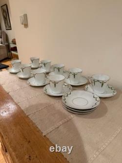 Vintage Fürstenberg Porcelain Tea Cup & Saucer Set Elegant Green & Gold Design