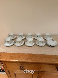 Vintage Fürstenberg Porcelain Tea Cup & Saucer Set Elegant Green & Gold Design