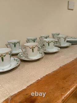 Vintage Fürstenberg Porcelain Tea Cup & Saucer Set Elegant Green & Gold Design