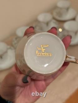 Vintage Fürstenberg Porcelain Tea Cup & Saucer Set Elegant Green & Gold Design