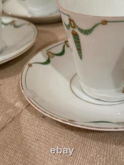 Vintage Fürstenberg Porcelain Tea Cup & Saucer Set Elegant Green & Gold Design