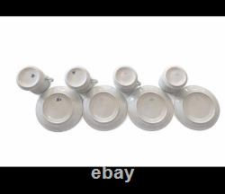 Vintage German Porcelain Demitasse Espresso Cups & Saucers Rococo Embossed Set 4