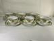 Vintage Gold Coast China Medina Pattern Footed Cups Saucers Set Of 6 Green Gold