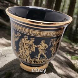 Vintage Greek black and 24k gold demitasse coffee set Vintage Greek black and 24k gold demitasse coffee set