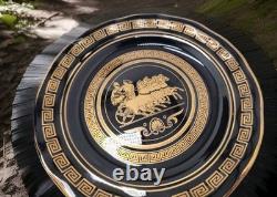 Vintage Greek black and 24k gold demitasse coffee set Vintage Greek black and 24k gold demitasse coffee set