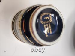 Vintage Greek black and 24k gold demitasse coffee set