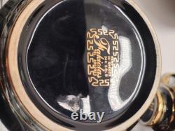 Vintage Greek black and 24k gold demitasse coffee set