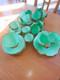 Vintage Hammersley Longton Green & Gold Decorated Coffee Cup & Saucer Set