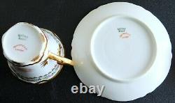 Vintage Haviland Limoges Chocolate Cup Saucer Pink/Blue Flowers Double Gold