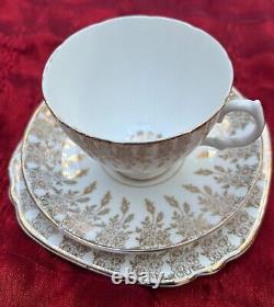 Vintage Imperial 22kt gold warranted bone china tea service 6 trio sets
