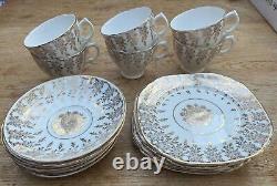 Vintage Imperial 22kt gold warranted bone china tea service 6 trio sets