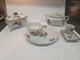 Vintage Japan Porcelain Tea Set Pink Rose Gold Trim Teapot Cups Saucers 26 Pc