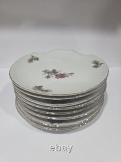 Vintage Japan Porcelain Tea Set Pink Rose Gold Trim Teapot Cups Saucers 26 Pc