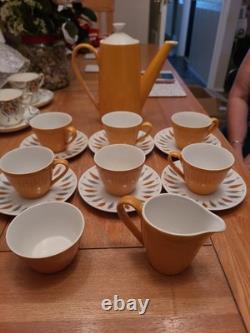 Vintage Johnson Brothers, 6 Cups & Saucers, 1 Milk Jug, 1 Sugar Bow, 1 Pot