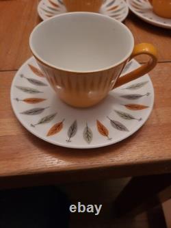 Vintage Johnson Brothers, 6 Cups & Saucers, 1 Milk Jug, 1 Sugar Bow, 1 Pot