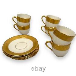 Vintage Lenox Westchester Demitasse Cups & Saucers Service for 6 Ivory Gold Rim