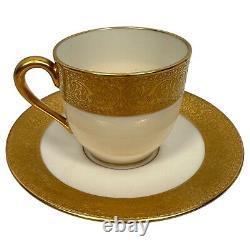 Vintage Lenox Westchester Demitasse Cups & Saucers Service for 6 Ivory Gold Rim