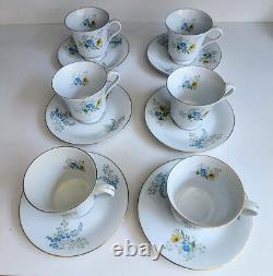 Vintage Liling Yung Shen RARE Fine China with gold trim. Set of 6 Cups & Saucers