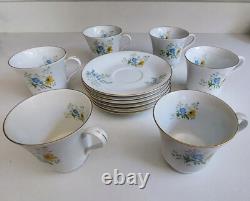 Vintage Liling Yung Shen RARE Fine China with gold trim. Set of 6 Cups & Saucers