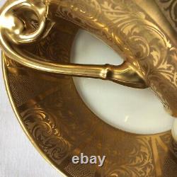 Vintage Limoges Chateau De Cruou Porcelain D'Art Toulouse Gold Cup & Saucer