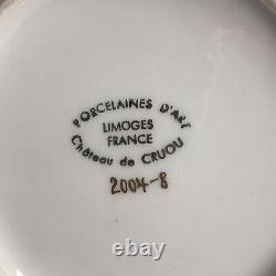 Vintage Limoges Chateau De Cruou Porcelain D'Art Toulouse Gold Cup & Saucer
