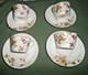 Vintage Limoges'demitasse Cups & Saucers Raised Gold Flowers Set Of 4 Ca. 1893