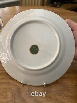 Vintage Limoges La Reine Fragonard 22 Kt Gold Demitasse Cup Saucer Plate Trio
