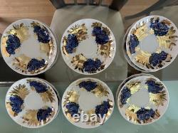Vintage Lomonosov USSR Porcelain Gold Tea Set Set of 6 Cups Saucers and Plates