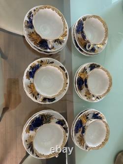 Vintage Lomonosov USSR Porcelain Gold Tea Set Set of 6 Cups Saucers and Plates