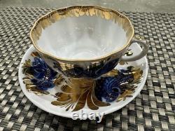 Vintage Lomonosov USSR Porcelain Gold Tea Set Set of 6 Cups Saucers and Plates