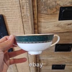 Vintage Marks & Spencer Pemberton Fine Bone China Compete Set Green/Gold Borders