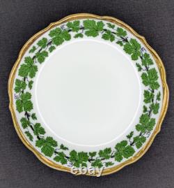 Vintage Meissen Demitasse Set of 4 Cups & Saucers Green Ivy Pattern, 24K Gold