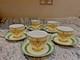 Vintage Meito China Porcelain Hand Painted & Gilded, 5 Tea Cups And Saucers